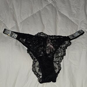 Victoria's Secret VERY SEXY Brazillian/Slip! Nwts Sz Medium! Black Lace!!